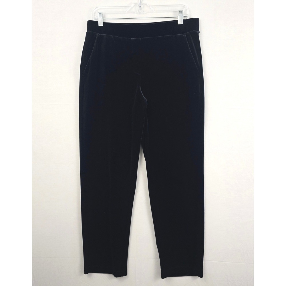 LOFT Velvet Pocket Elastic Waist Women Pants Black Medium